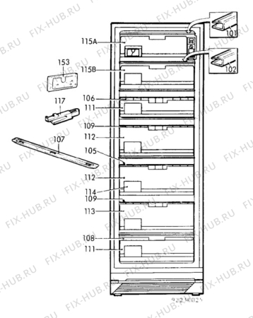 Взрыв-схема холодильника Faure FCV728W - Схема узла C10 Interior